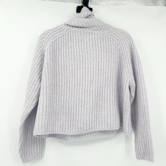 Zara Womens Fall Italian Knit Turtleneck Cropped Pullover Sweater Size M Purple - Picture 5 of 5